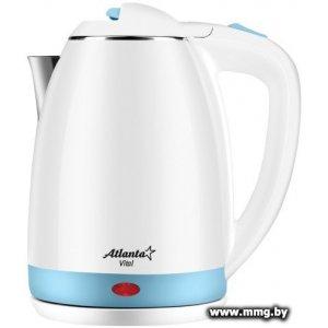 Купить Чайник Atlanta ATH-2437 white/blue в Минске, доставка по Беларуси