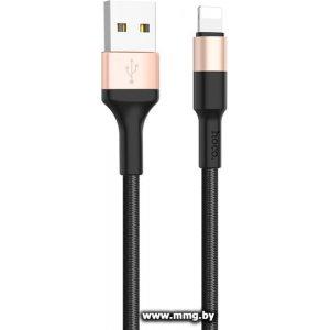 Кабель Hoco X26 microUSB (черный/золотистый