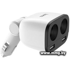 Автозарядка Hoco Z28 (белый)