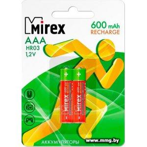 Купить Аккумуляторы Mirex AAA 600mAh 2 шт HR03-06-E2 в Минске, доставка по Беларуси