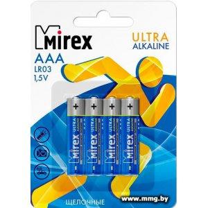Купить Батарейка Mirex Ultra Alkaline AAA 4шт LR03-E4(23702-LR03-S4 в Минске, доставка по Беларуси