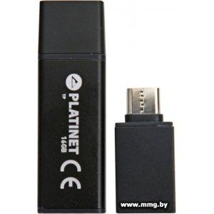 16GB Platinet X-Depo + Type-C Adapter (черный)