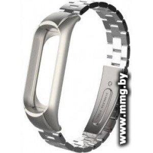 Браслет Mijobs блочный для Xiaomi Mi Band 3/4 (серебристый)