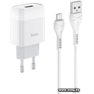 Зарядное устройство Hoco C72A с кабелем microUSB (белый)