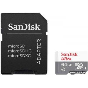 Купить SanDisk 64Gb Ultra MicroSDXC SDSQUNR-064G-GN3MA в Минске, доставка по Беларуси
