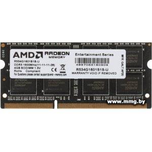 SODIMM-DDR3 4GB PC3-12800 AMD R534G1601S1S-U