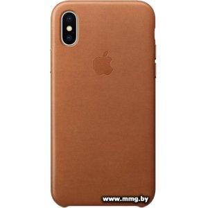 Купить Apple Leather Case для iPhone X (коричневый) в Минске, доставка по Беларуси