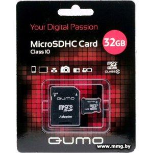 Купить QUMO 32GB MicroSD Class 10 QM32MICSDHC10 (Adapter SD) RTL в Минске, доставка по Беларуси