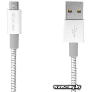 Кабель Verbatim USB-A – micro-USB 30 см (серебристый) 48865