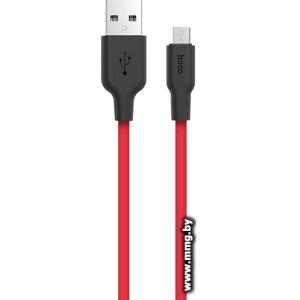 Купить Кабель Hoco X21 microUSB (красный) в Минске, доставка по Беларуси