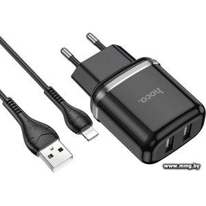 Зарядное устройство Hoco N4 (черный)+ кабель lightning