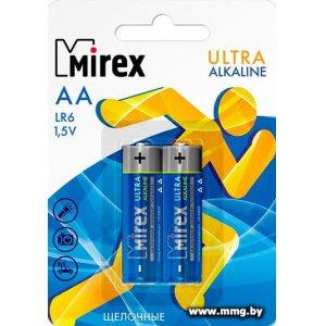 Купить Батарейка Mirex Ultra Alkaline AA 2 шт LR6-E2 (23702-LR6-E2 в Минске, доставка по Беларуси