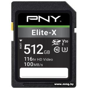 Купить PNY 512GB ELITE-X SDXC P-SD512U3100EX-GE в Минске, доставка по Беларуси
