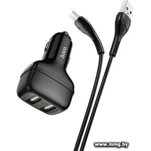 Купить Автозарядка Hoco Z36 microUSB (черный) в Минске, доставка по Беларуси