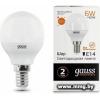 Лампа светодиодная Gauss LED Elementary Globe 6Вт E14 3000K