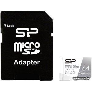 Купить Silicon-Power 64GB microSDXC Superior SP064GBSTXDA2V20SP в Минске, доставка по Беларуси