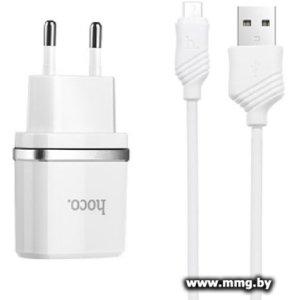 Зарядное устройство Hoco C11 microUSB (белый)