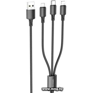 Кабель Borofone BX72 Type-A-Lightning/Type-C/micro (black)