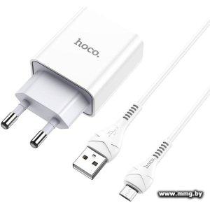 Зарядное устройство HOCO C81A microUSB (белый)