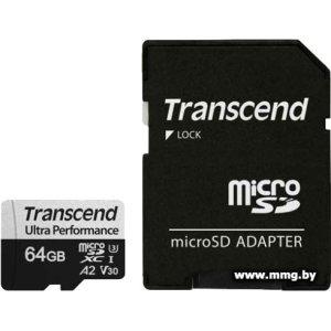 Купить Transcend 64GB microSDXC 340S (с адаптером) в Минске, доставка по Беларуси