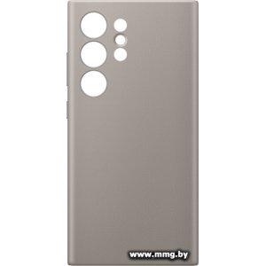 Чехол Samsung Vegan Leather Case S24 Ultra (серо-коричневый)