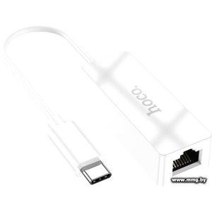 Сетевой адаптер Hoco UA22 USB Type-C - RJ45 (0.15 м, белый)