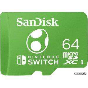 Купить SanDisk 64GB microSDHC Nintendo Switch SDSQXAO-064G-GN3ZN в Минске, доставка по Беларуси