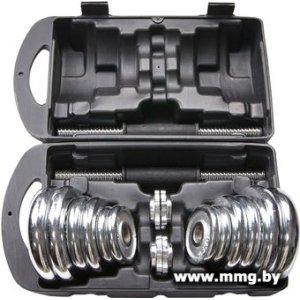 Набор гантелей Atlas Sport хромированные в чемодане 20 кг (2