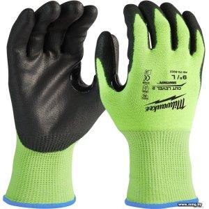 Перчатки хозяйственные Milwaukee Hi-Vis Cut level 2/B 8/M 49