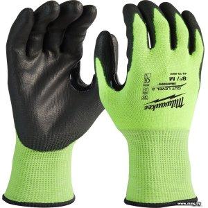 Перчатки хозяйственные Milwaukee Hi-Vis Cut level 3/C 8/M 49