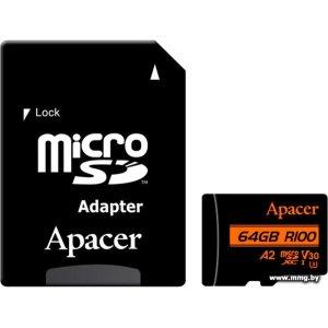 Купить Apacer 64GB microSDXC AP64GMCSX10U8-R (с адаптером) в Минске, доставка по Беларуси