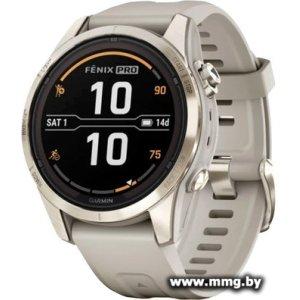 Купить Garmin Fenix 7S Pro Sapphire Solar (мягкое золото/песок) в Минске, доставка по Беларуси