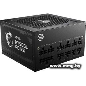 Купить 750W MSI MAG A750GL PCIE5 (306-7ZP8B11-CE0) в Минске, доставка по Беларуси