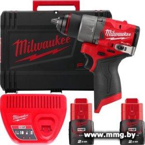 Купить Milwaukee M12 FUEL M12FDD2-202X 4933479873 (2 АКБ, кейс) в Минске, доставка по Беларуси