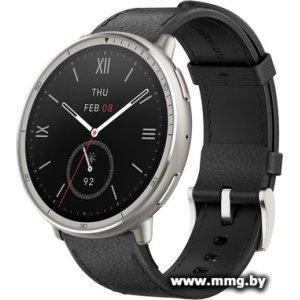 Купить Amazfit Active 2 Premium (серебристый, с черным кожаным реме в Минске, доставка по Беларуси