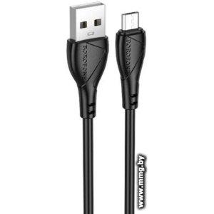 Кабель Borofone BX121 USB Type-A - microUSB (1 м, черный)