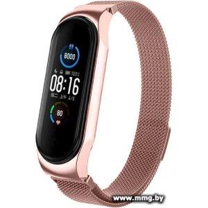 Браслет Миланская петля для Xiaomi Smart Band 7 (розовое зол