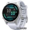 Garmin Fenix 8 43мм (серебристый, белый ремешок)