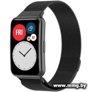 Браслет Rumi Milanese loop металлический для Huawei Watch FIT, Watch FIT Elegant (черный)