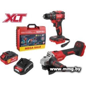 Wortex 1329850 (шуруповерт, болгарка, 1 АКБ, кейс)