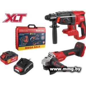 Wortex 1329852 (перфоратор, болгарка, 1 АКБ, кейс)