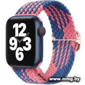 Ремешок Rumi Wick из плетеного нейлона для Apple Watch 38/40/41mm (розово-синий)