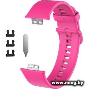 Ремешок Rumi силиконовый для Huawei Watch FIT, Watch FIT Elegant (ярко-розовый)