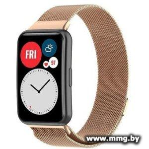 Браслет Rumi Milanese loop металлический для Huawei Watch FIT, Watch FIT Elegant (красное золото)
