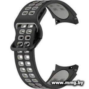 Ремешок Rumi Extreme силиконовый для Samsung Galaxy Watch4/5/6 (20 мм, черный/серый)