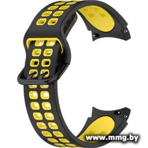 Ремешок Rumi Extreme силиконовый для Samsung Galaxy Watch4/5/6 (20 мм, черный/желтый)