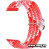 Ремешок Rumi Wick из плетеного нейлона для Huawei Band 7 (красный микс)