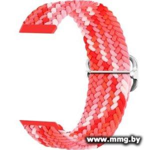 Ремешок Rumi Wick из плетеного нейлона для Huawei Band 7 (красный микс)