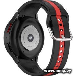 Ремешок Rumi Sport Line силиконовый для Samsung Galaxy Watch4/5/6 (20 мм, черный/красный)