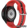 Ремешок Rumi Sport Line силиконовый для Samsung Galaxy Watch4/5/6 (20 мм, красный/черный)